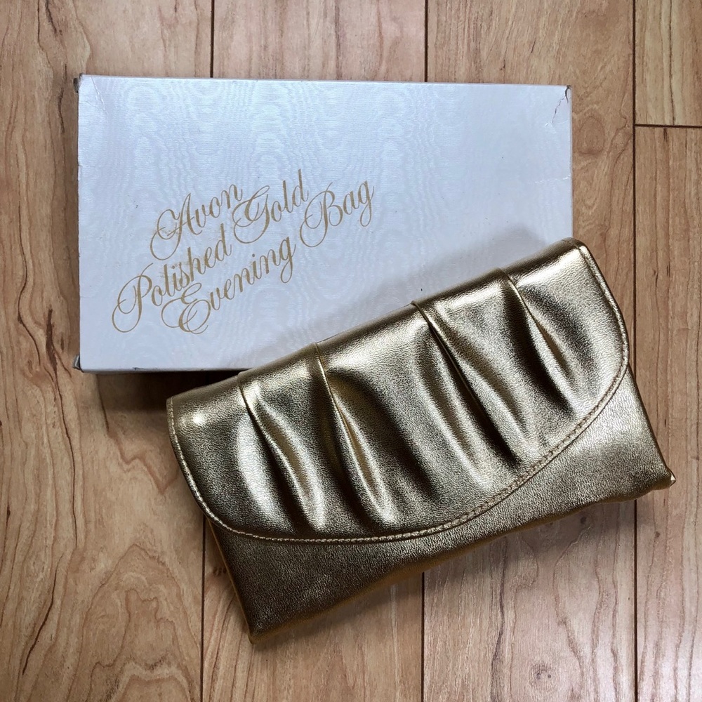 Vintage Avon Polished Gold Evening Bag in box